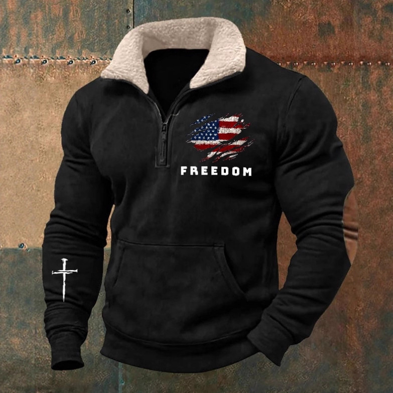 Retro 3d Digitaldruck Herren Sweatshirt Mit Stehkragen Freizeit_voghion.com
