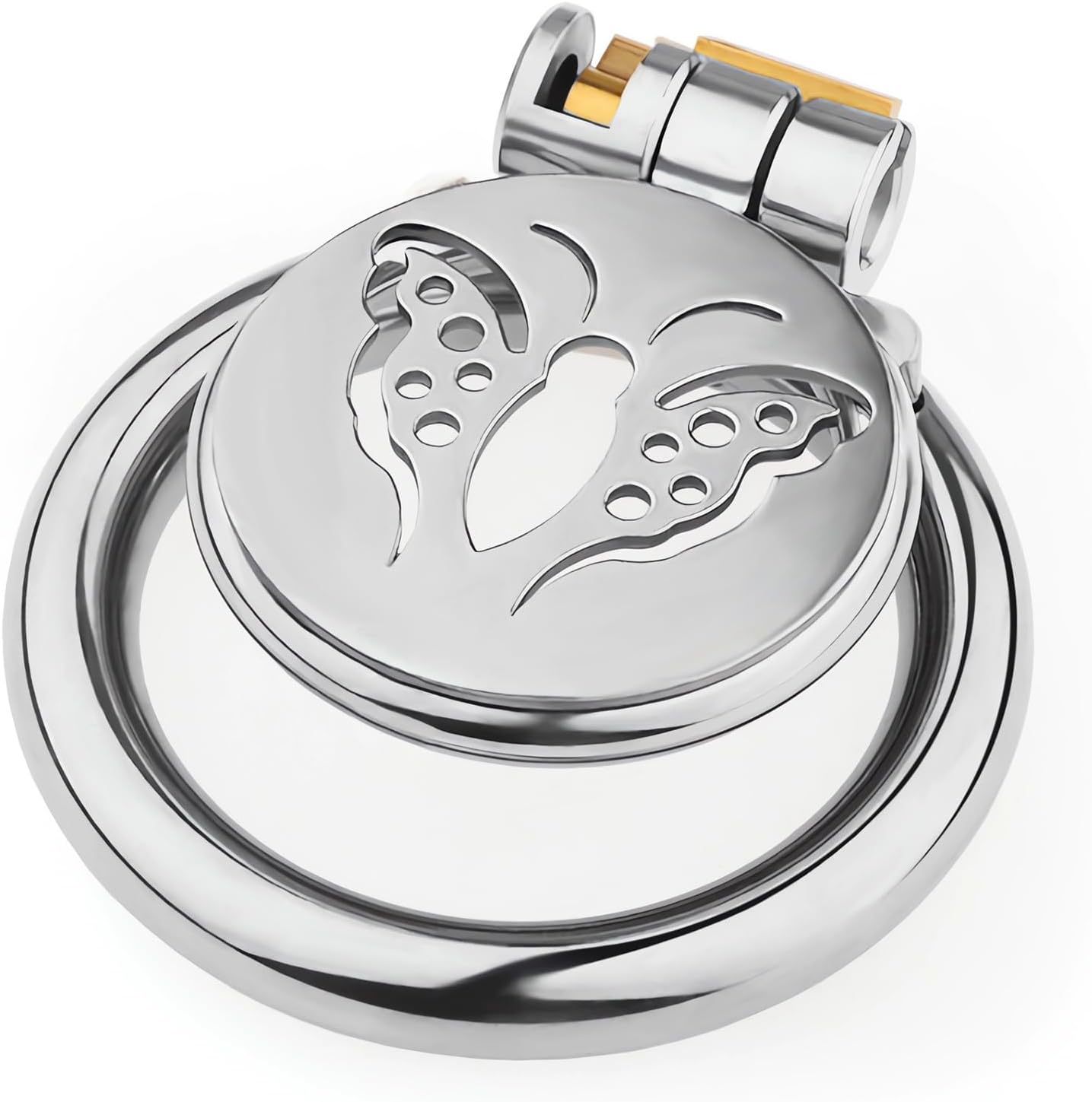 Men’s Stainless Steel Birdcage Chastity Cage with Lock, Manual Restraint Device — detail image 7