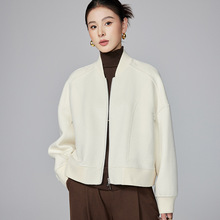 【XUDAFA】24冬濮院短款夹克毛呢外套女小个子休闲棒球服羊毛大衣