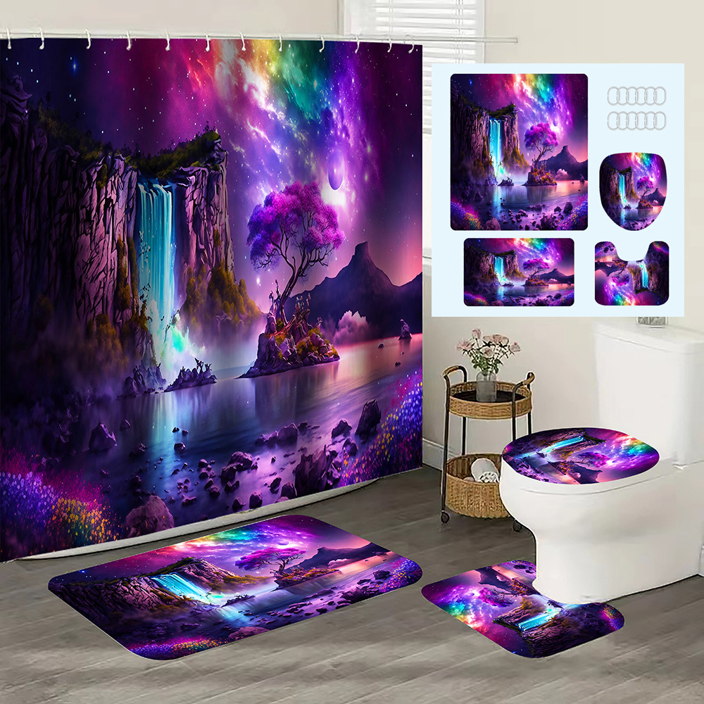 Comercio electrónico transfronterizo Amazon, AliExpress, Temu Hot Sale 3D HD Digital impermeable a prueba de moho cortina de ducha