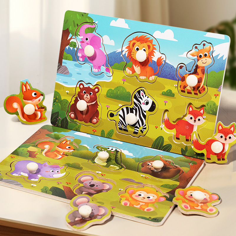 Mushroom Nail Hand Scratching Board Puzzle Kidsren's Montessori Early Education Wooden Toy Alphanumeric Fruit Shape Cognitive Puzzle
