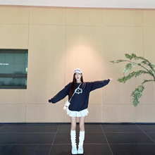 简约新款圆领套头卫衣女2025秋冬通勤慵懒oversize休闲百搭上衣潮