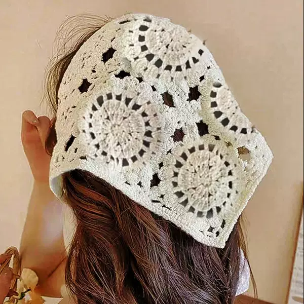 Knitted Solid Color Triangle Headscarf, Korean Style Sweet Geometric Hairband, Pastoral Style, High-End New Hair Accessories Wholesale