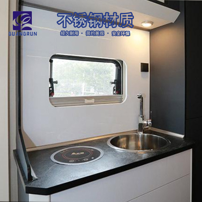 Ventas directas de fábrica Guangrun Cocina y baño RV Yacht Apartamento Oval Fregadero de acero inoxidable GR-589
