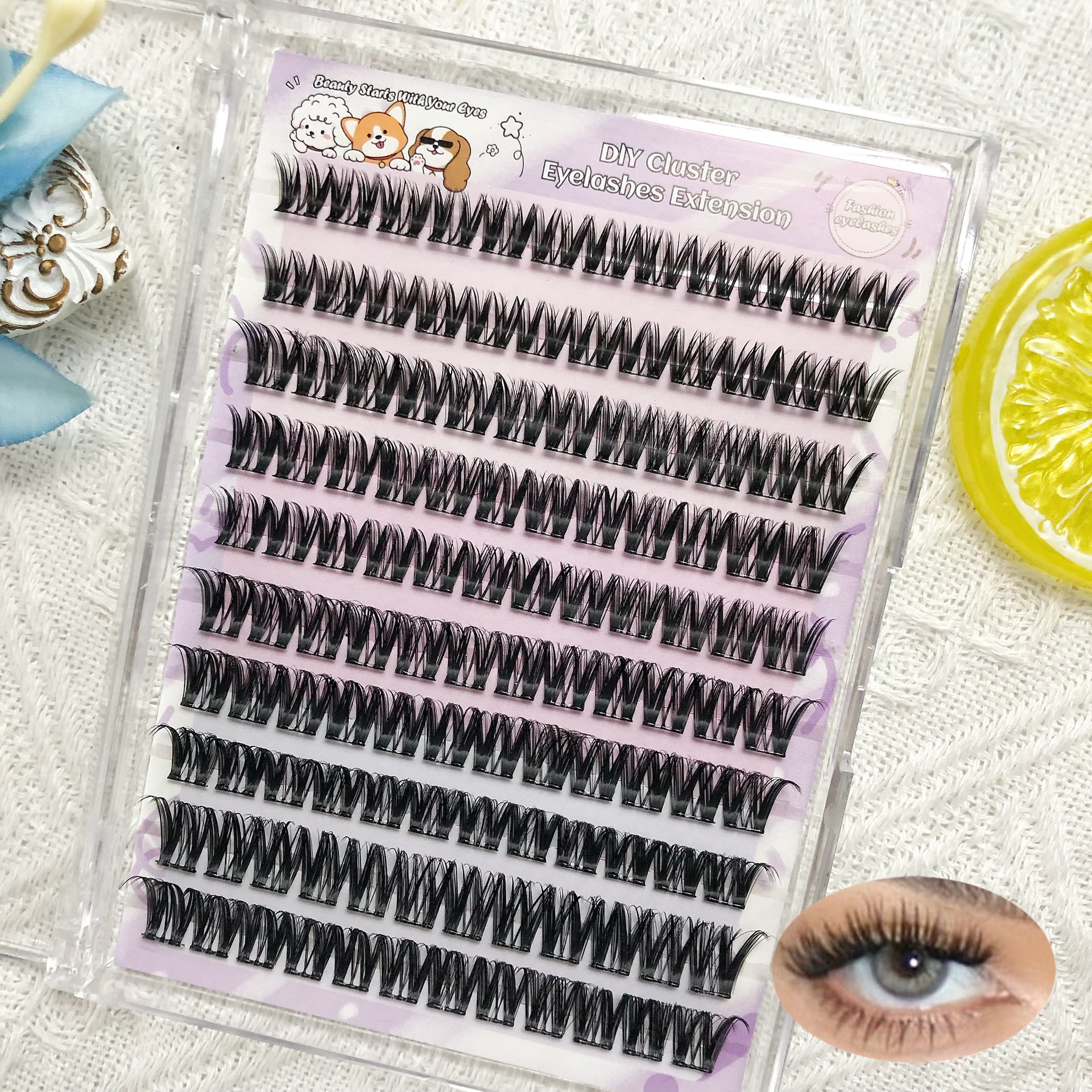 Nuevo conjunto de injerto de 10 filas MJ84 Amazon DIY en Europa y los Estados Unidos, pestañas falsas transfronterizas densas