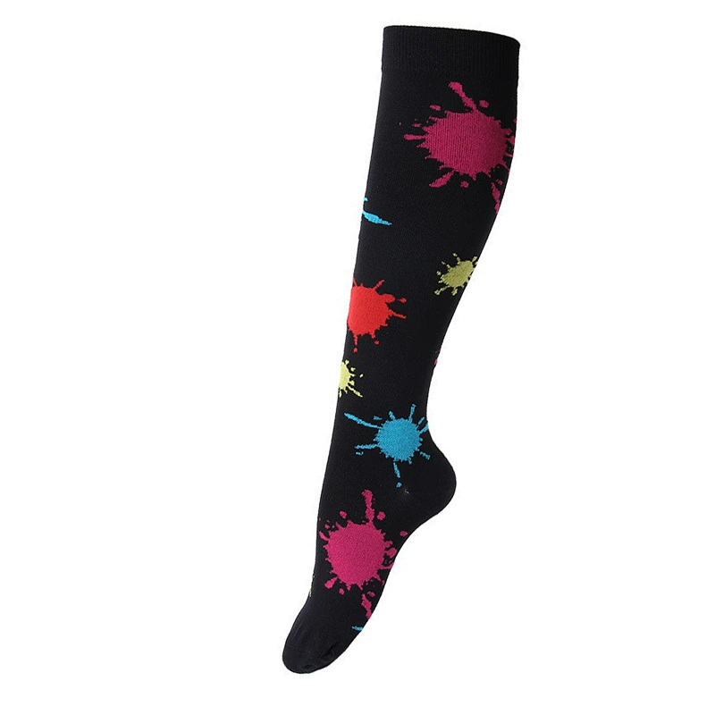 Compression Running Socks, Unisex Jacquard Knee-High Socks, Multiple Patterns, S/M & L/XL