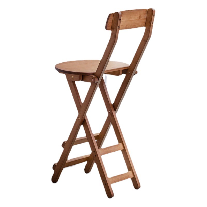Silla plegable portátil hogar madera maciza comedor silla taburete Silla de bar moderno minimalista leche tienda de té recepción silla trasera image 1