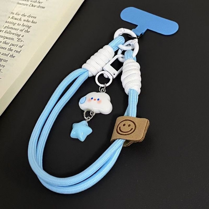 ins speechless clouds of stars mobile phone lanyard wrist strap short camera lanyard pendant keychain universal carrying strap
