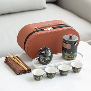Travel tea set suit portable fast cup outdoor ceramic tea set activities business festival gifts custom wholesale