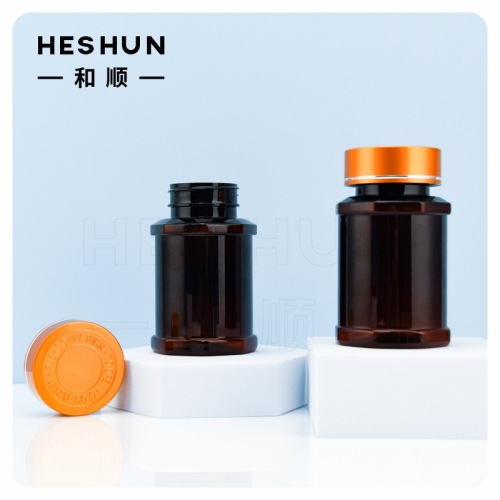 Foreign trade 200ml pressure-spin aluminum cap special-shaped octagonal bottle solid coenzyme Q10 heart protection tablets hard capsule plastic bottle