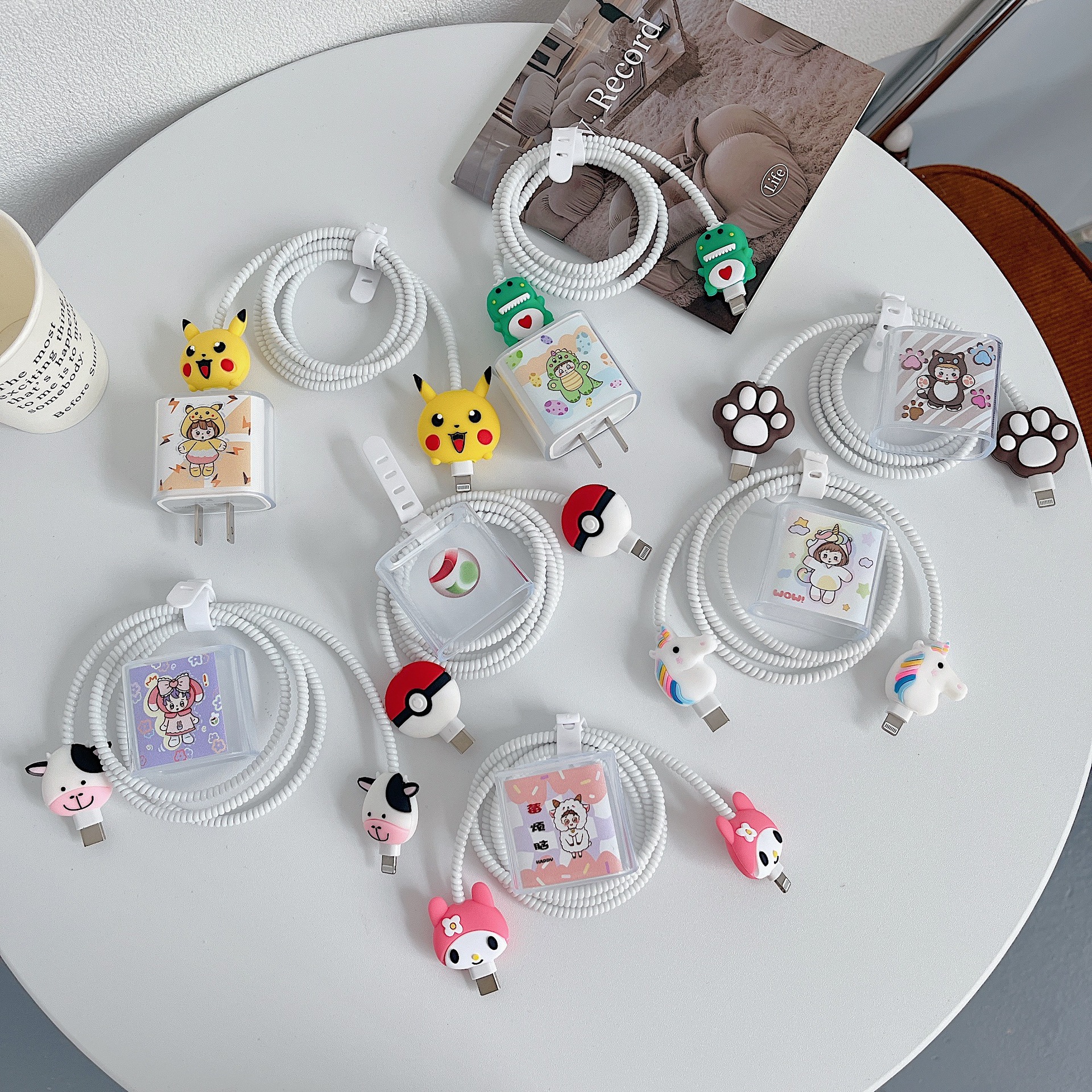 适用苹果1820w快充头充电器保护套创意可爱保护软壳 数据线保护套