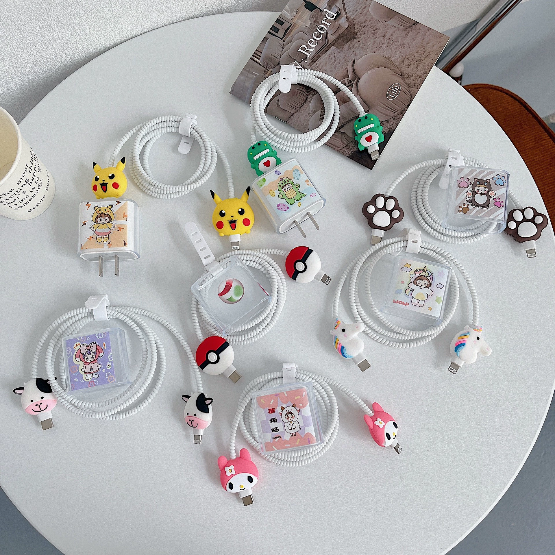 Подходит для защитного чехла зарядного устройства для быстрой зарядки Apple 1820 Вт, креативный милый защитный мягкий чехол для кабеля для передачи данных, защитный чехол