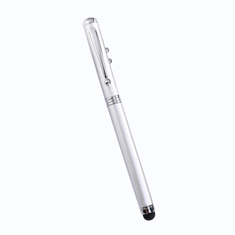 Suministro directo de fábrica multifuncional lámpara pluma Cuatro en Uno bolígrafo LED luz firma empresa pluma Metal Bolígrafo impresión