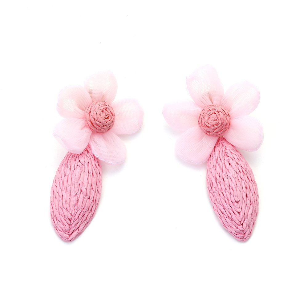 Pastoral Flower Raffia Gauze Women's Drop Earrings 1 Pair display picture 8