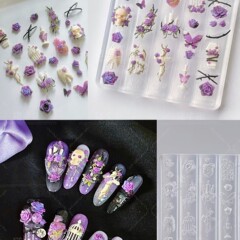荆棘玫瑰美甲模具 暗黑哥特系新款高透美甲模具