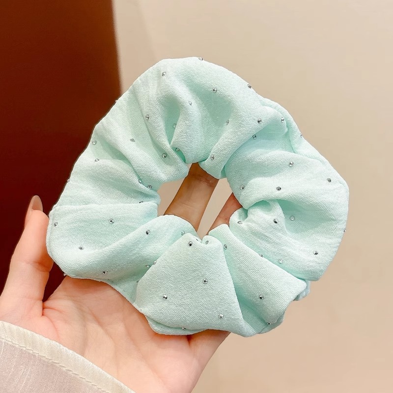 Corbata de pelo de intestino de lunares de crema grande coreana, gomas de goma de cola de caballo suaves para mujer, accesorios para el cabello de bola, accesorios para el cabello, cuerda para la cabeza