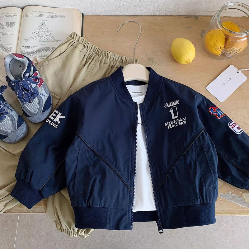 Children's Baseball Jacket 2026 Spring and Autumn Korean Style Trendy Letter Embroidery Pilot Boys' Spring Jacket