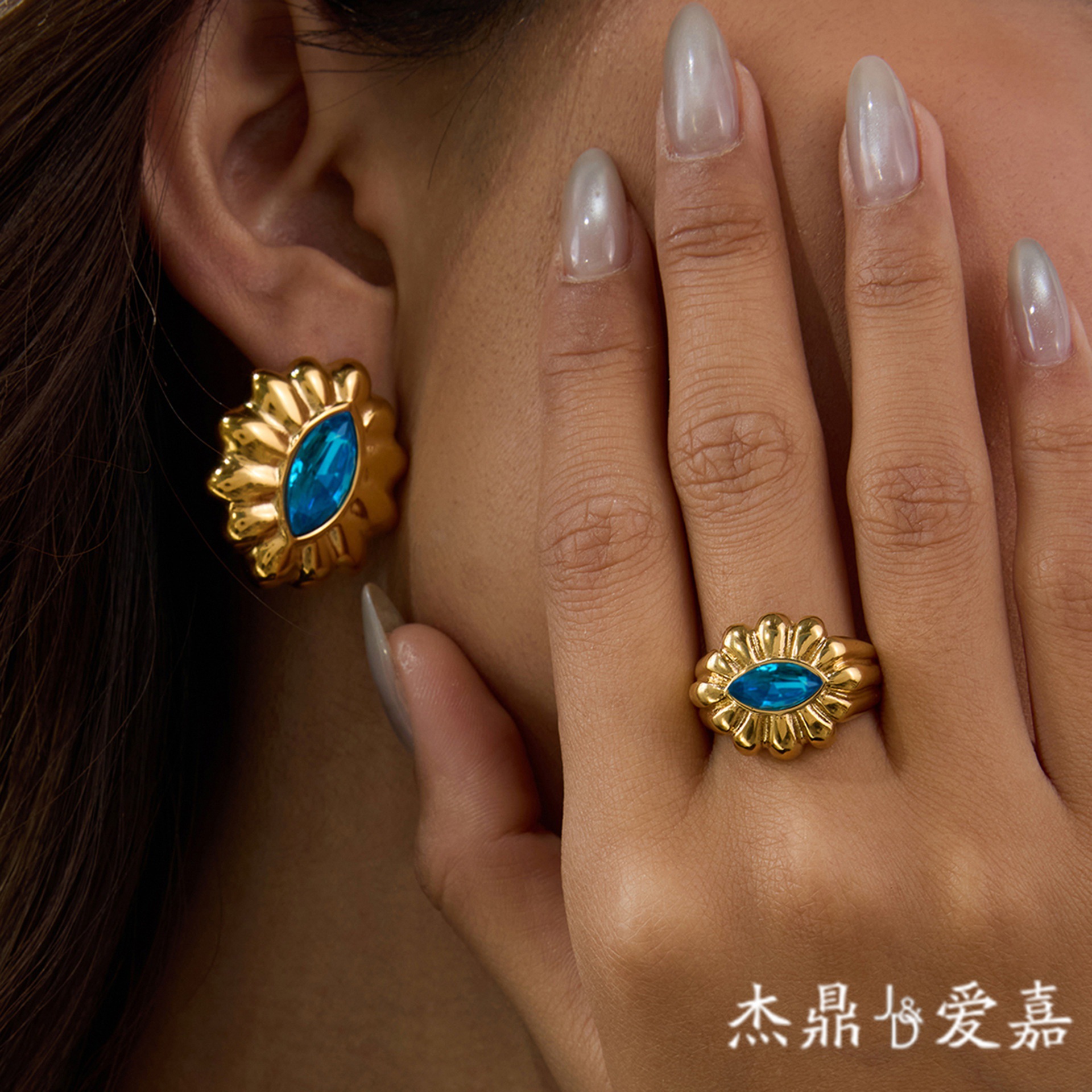 Jieding anillo de circón europeo y americano, joyería de acero de titanio que no se desvanece, lujo ligero, joyería de acero inoxidable de alta calidad, anillos transfronterizos