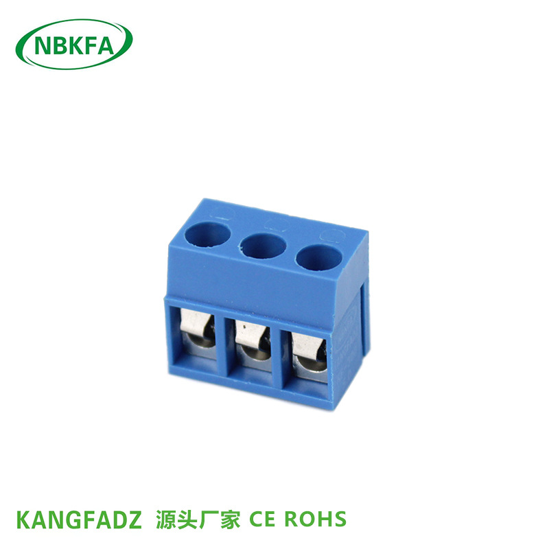 螺钉式PCB接线端子MG/KF300R-5.0-2P/3P弯针可拼接300V 10蓝色