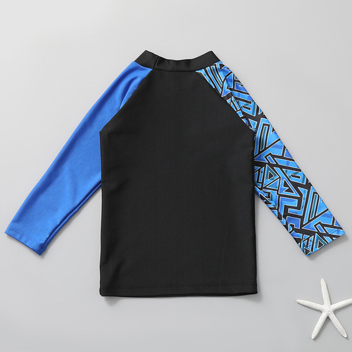 Children's swimsuit, boy's split long-sleeved shorts, sun protection, quick-drying, middle-aged and older boys' swimsuit, two-piece beach suit