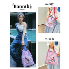 ネットレッドレディースバッグ同じスタイル日本ボールチェーン刺繍ショッピングバッグレディースファッションニッチ大容量ショルダーバッグトレンド