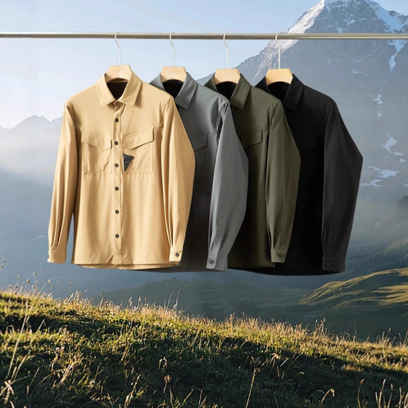 25 Autumn Style Quick-Drying, Breathable, Wear-Resistant, Tear-Resistant, Unisex Outdoor Casual Anti-Uv Sun Protection Long-Sleeved Shirt