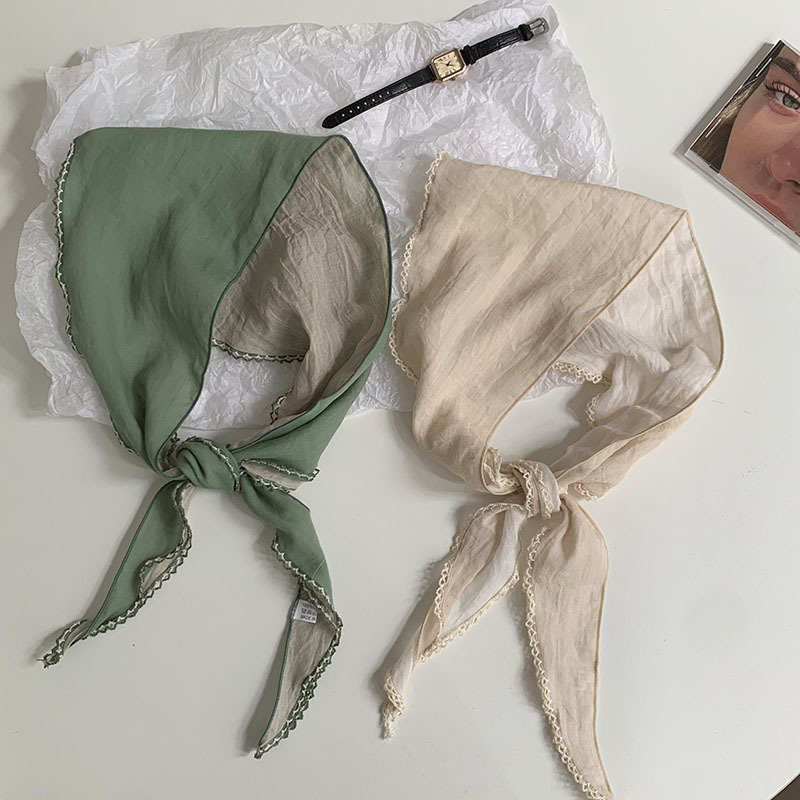 Bufanda de seda, sentido de la atmósfera coreana, nueva bufanda en forma de diamante, bufanda para el cuello, bufanda étnica de moda, banda para el cabello, chal de todo fósforo