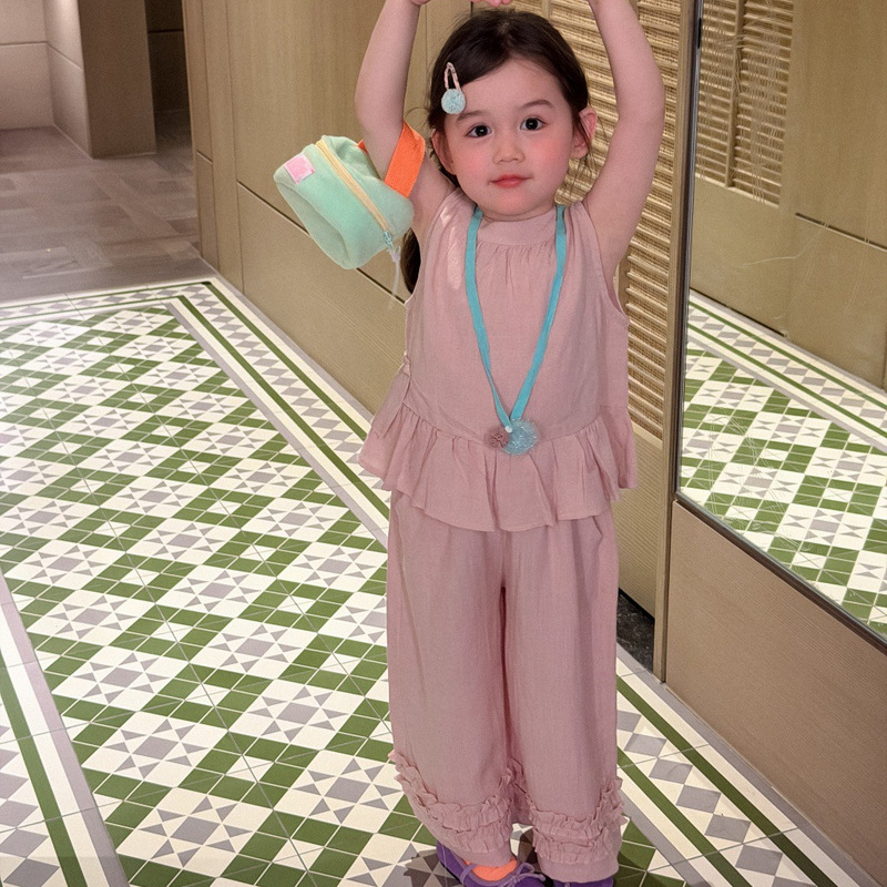2026 Summer New Products Korean Style Children's Clothing Girls' Sleeveless Vest + Pants 2-Piece Set Children's Outfit 2026 Summer New Products Korean Style Children's Clothing Girls' Sleeveless Vest + Pants 2-Piece Set Children's Outfit