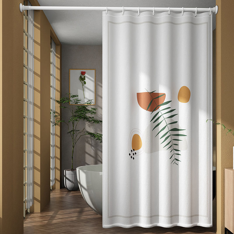 Cortina de ducha poliéster Amazon popular Impresión digital baño húmedo y seco partición impermeable