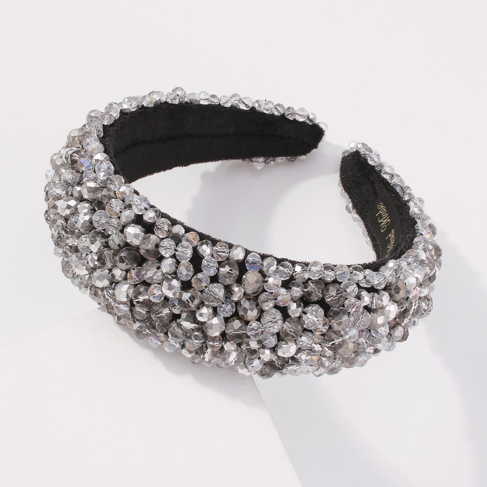 Fashion Thick Sponge Wide Brim Rhinestone Headband display picture 6