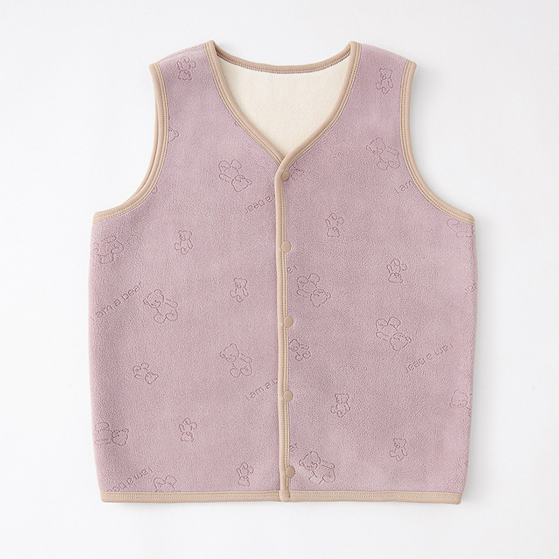 라이트 퍼플-올리 벨벳 베어 조끼