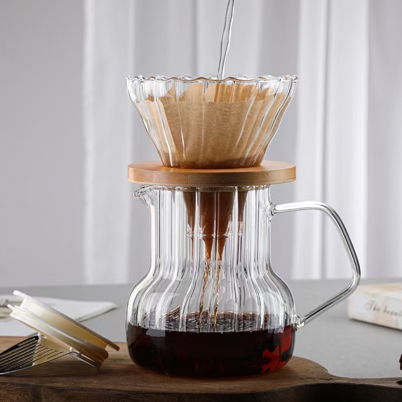 ✅ Cafetera de vidrio con cubierta Cafetera de café compartida Cafetera de café casera Cafetera de extracción en frío con filtro