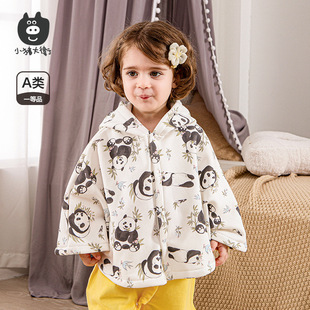 Piggy David 2024 Winter Baby Cloak Baby Girl Go Out Shawl Children Winter Go Out Composite Velvet Cloak