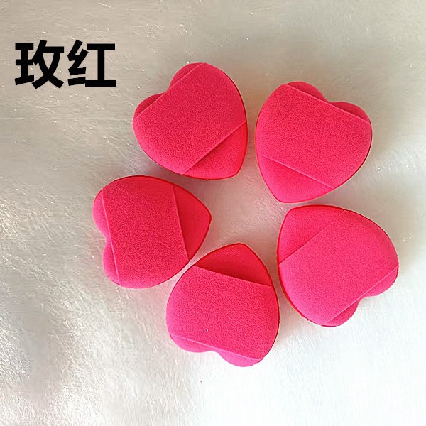 Corazón de dos caras sin látex mini punta de dedo polvo de dedo polvo de cojín de aire de dos usos de sombra de ojos de alto brillo de bloqueo