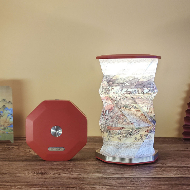 创意礼品折叠旋转灯中秋文创小夜灯伴手礼便携氛围灯折纸书灯礼物|undefined