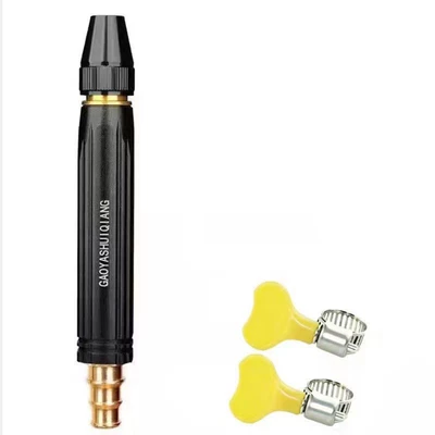 Black Diamond Car Wash Water Gun for Home Use, Tap Water Hose, High-Pressure Cleaning, Powerful Pressure Washer Nozzle (High pressure car wash water gun) - full-metal-type-two-clamps