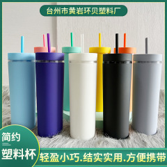 国境を越えた卸売りアマゾン二重フロスト直筒カップファッションins風高颜値ストローカップネット赤高級感