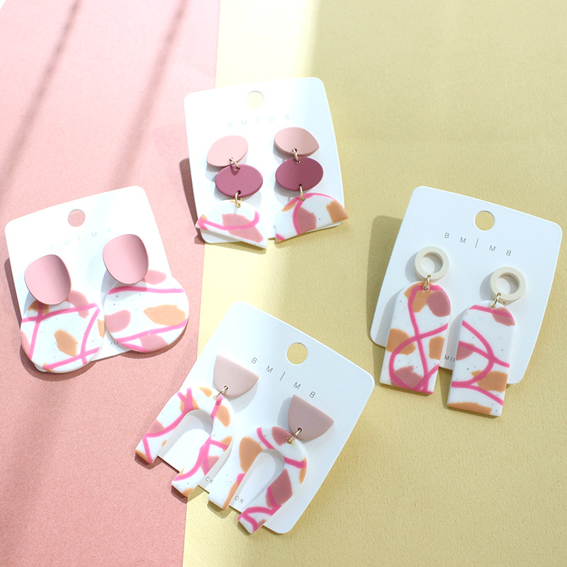 1 Pair Fashion Geometric Soft Clay Drop Earrings display picture 2