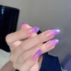 Purple nail stickers for manicure, fake nails, 24 pieces, gradient, ready-made product, suitable for import