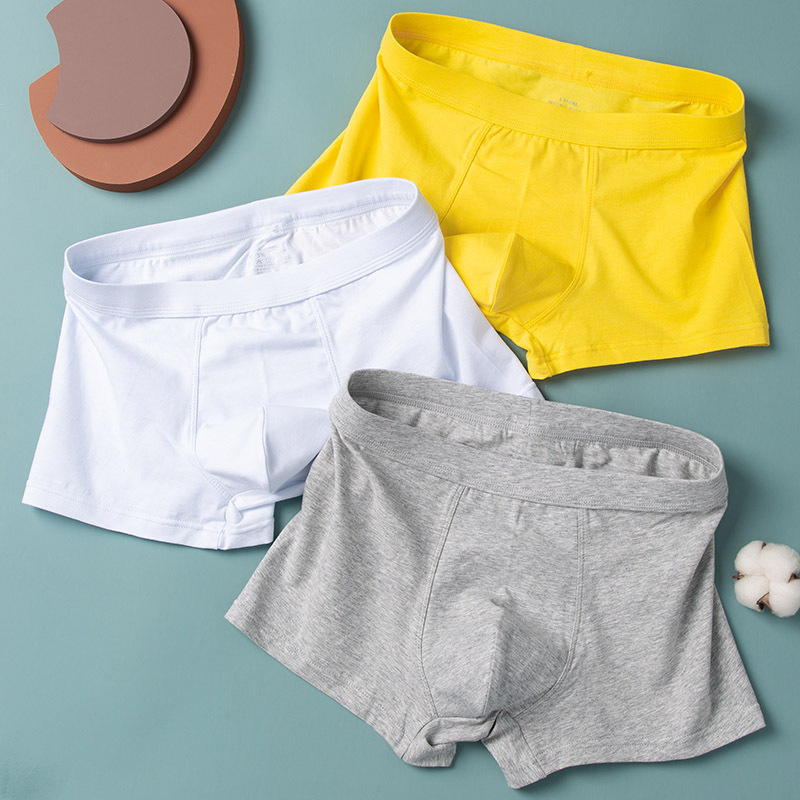 Men's Underwear Pure Cotton Cotton Boxer Briefs Men's Boxer Briefs Mid-Waist Quick-Drying Four-Corner Breathable Boys' Underwear