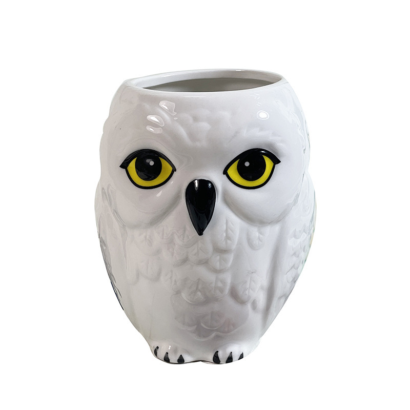 Taza de cerámica búho transfronteriza creativa Harry Potter taza de marca animal perimetral modelado taza de café adornamiento