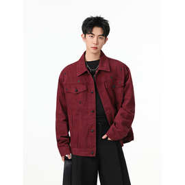 SF2026新款男士牛仔外套男宽松潮流夹克加绒上衣潮轻奢潮牌上衣