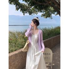 针织开衫配吊带女2026新款针织衫上衣春夏季防晒薄款外套