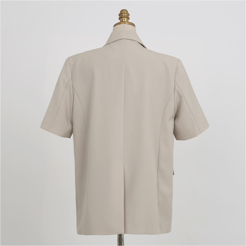 Korea Dongdaemun Women's Short -sleeved Small suit Korean version of alien double -ribs buckle Women Suit Jacket 4