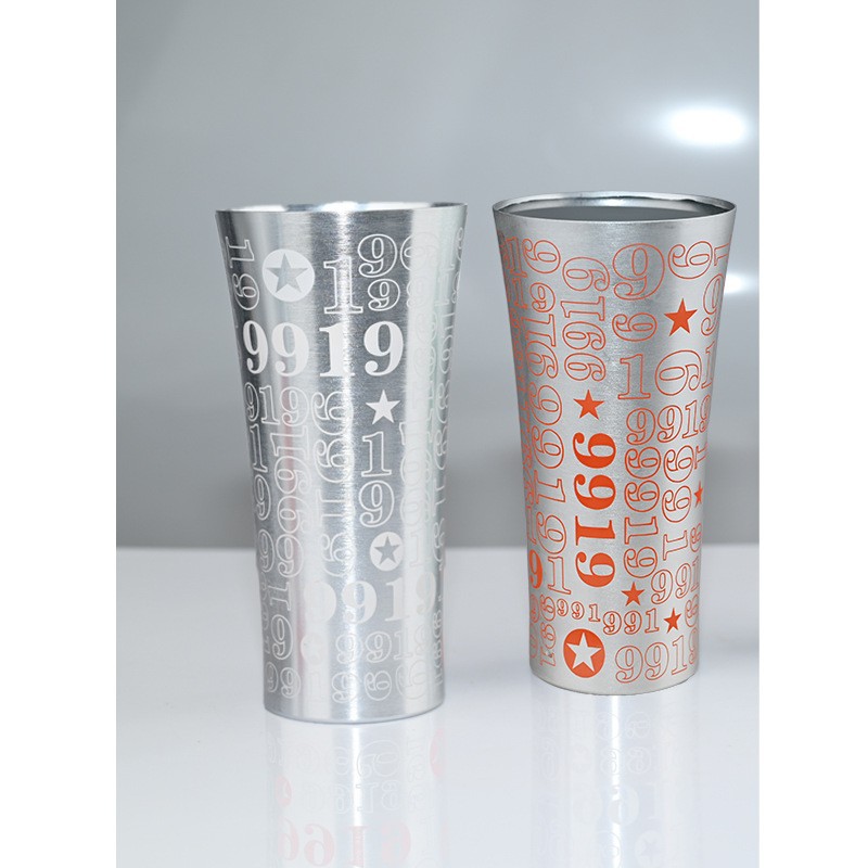 Vaso de aluminio que cambia de color para uso doméstico, vaso creativo para bebidas frías, jugos y agua para acampar al aire libre, vaso de cerveza portátil personalizado al por mayor.
