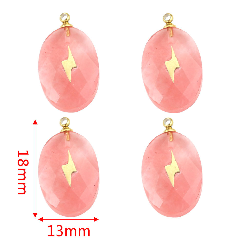 Europa y América Piedra Natural Rosa cristal turquesa Acero inoxidable titanio acero cuadrado pequeño colgante DIY joyería collar Accesorios