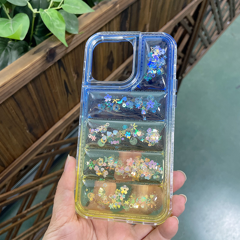 South America's Best-Selling Pova 6Neo Mobile Phone Case Glitter Glue Two-Color Gradient Hot50I Cooling Protective Case