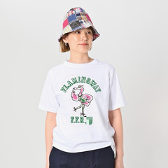 原工厂直供外贸服装45r火烈鸟竹节棉情侣T男女同款情侣竹节棉短袖