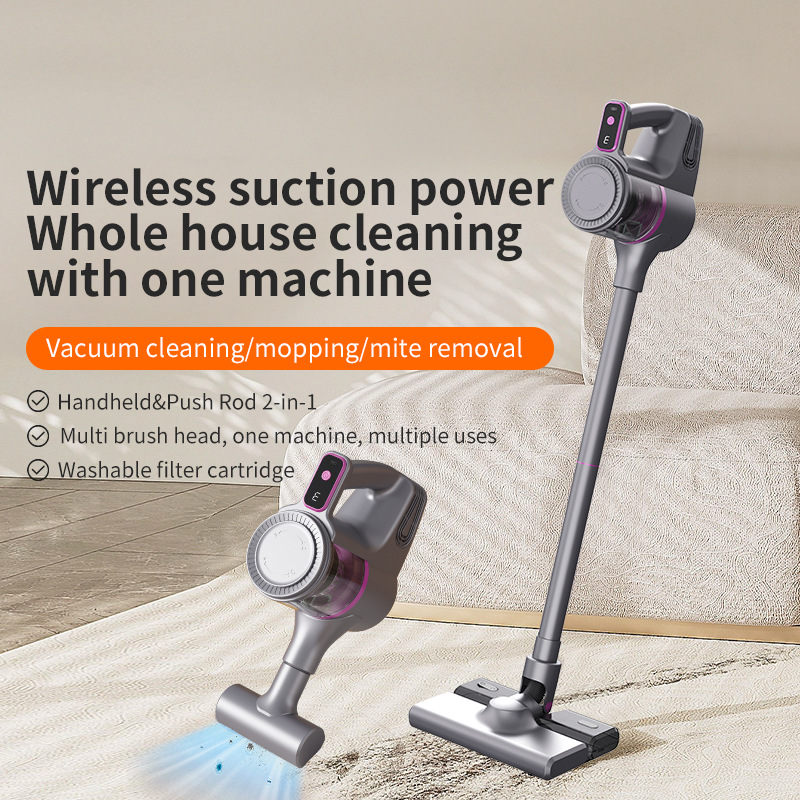 Hb-801 Handheld Wireless Vacuum Cleaner Household Large Suction Strong Suction and Mopping All-In-One Machine Dry and Wet Dual-Use Mite Removal Portable