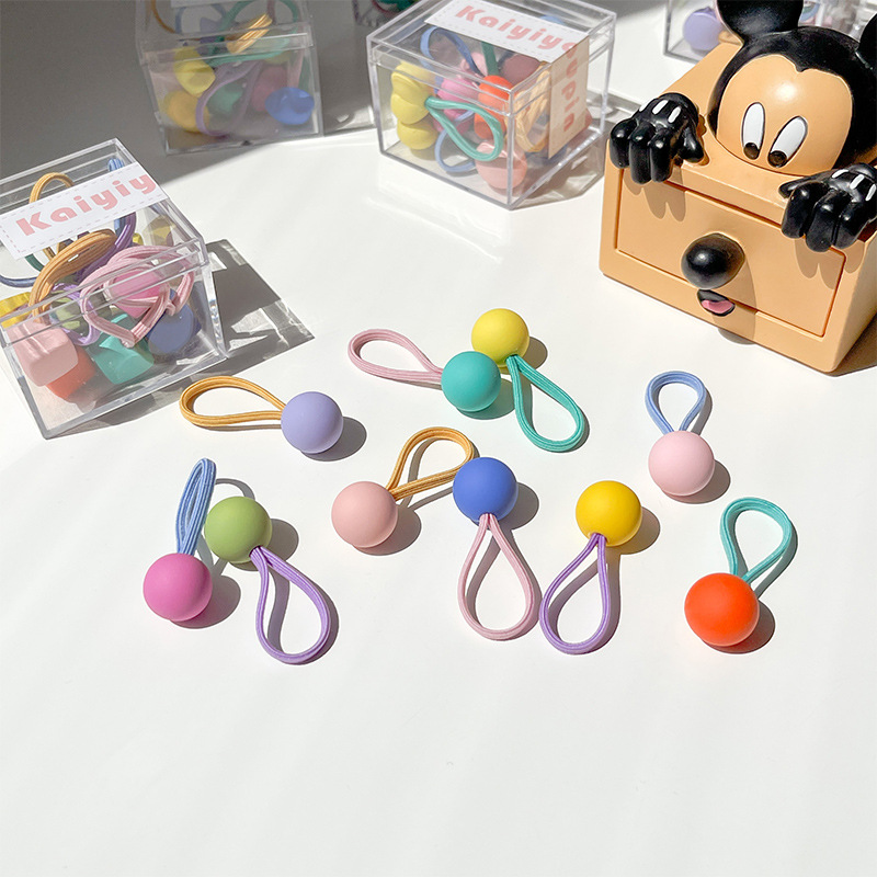 10 piezas de color caramelo cuerda de pelo simple cuerda de pelo hembra Cola de Caballo anillo de pelo